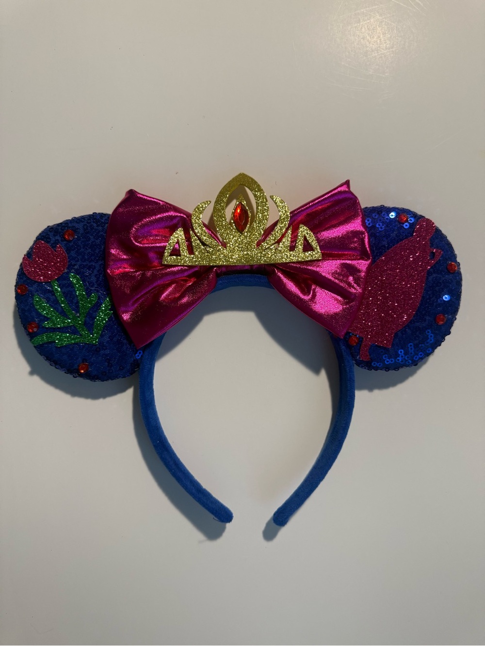 Frozen- Anna, Kids Sequin Princess Mouse Ears Headband - Blue and Pink